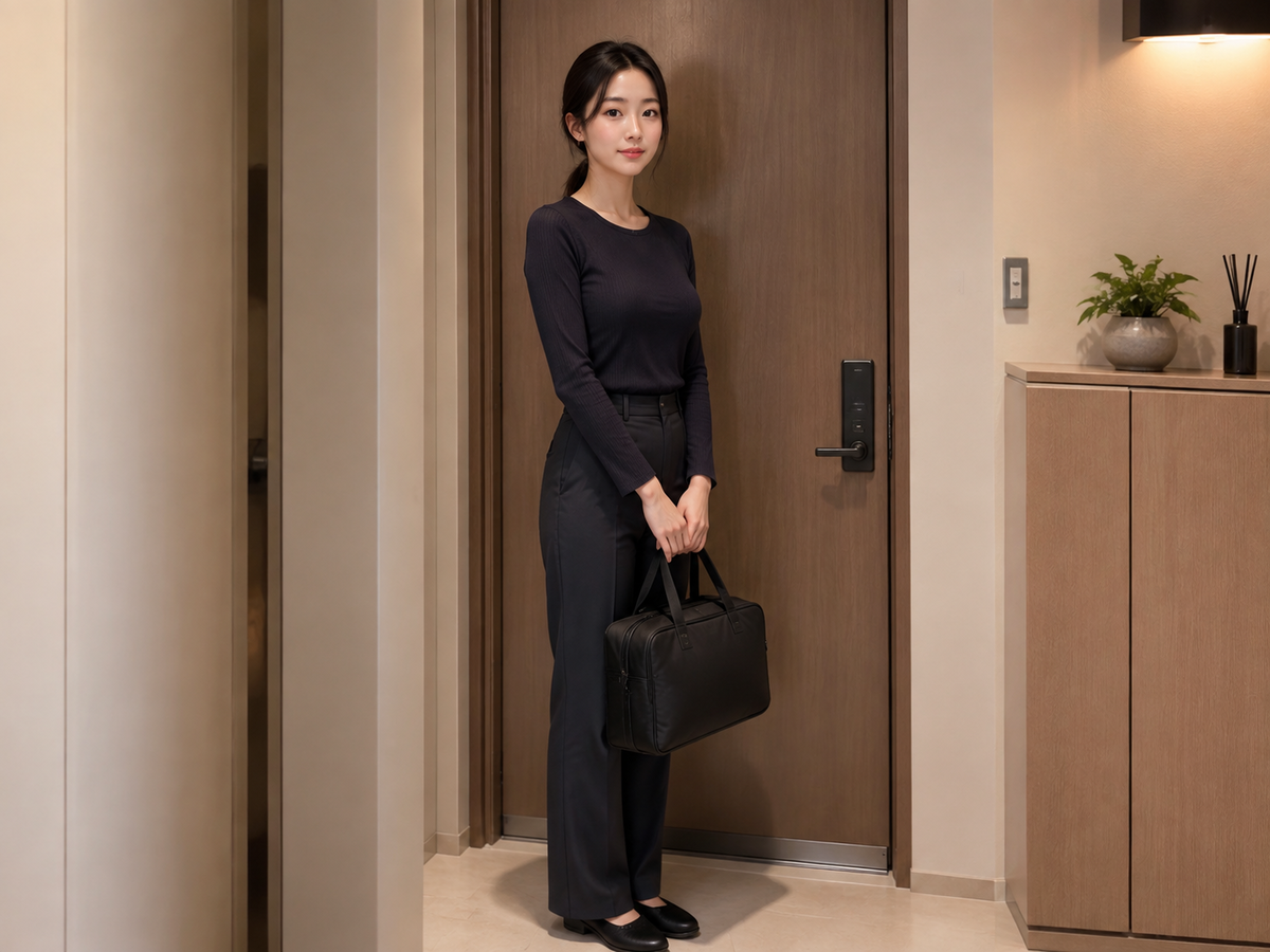부천 방문 홈케어 일정을 준비하는 젊은 성인 한국 여성 관리사